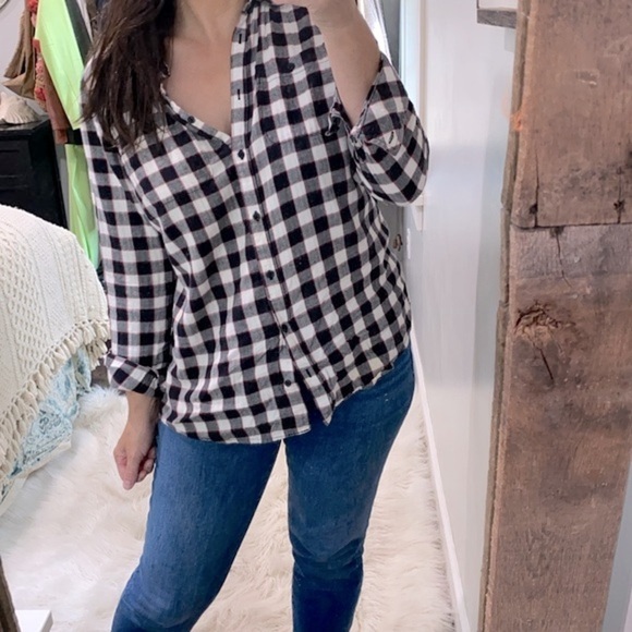 St John’s Bay checkered button down cotton shirt size large - Picture 3 of 6